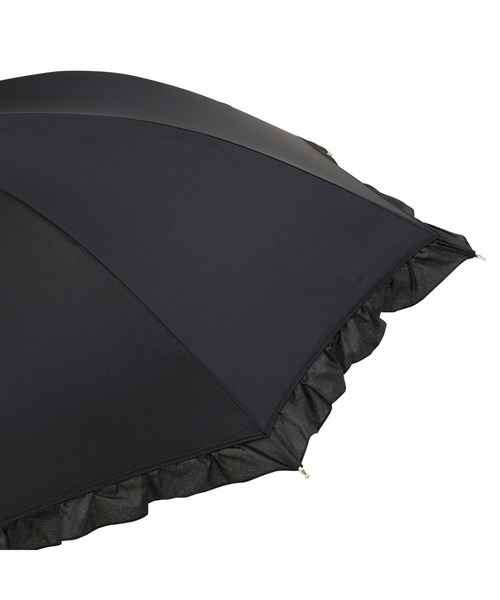 Francfranc(フランフラン)の「【遮光率・UVカット率100%生地使用】クラシックフリル 長傘 50cm ブラック 日傘 雨傘 晴雨兼用(長傘・レディース・ブラック・FREE)」の9枚目の写真