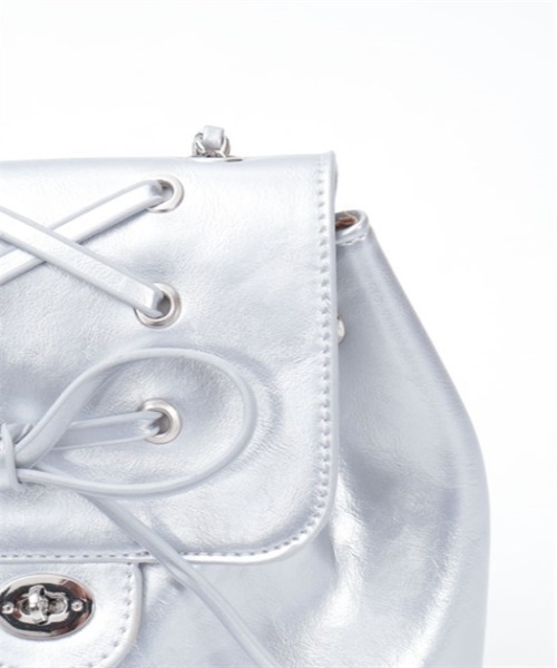 axes femme（アクシーズファム）の「レースアップミニバッグ（バックパック/リュック・レディース・シルバー・FREE）」の12枚目の写真