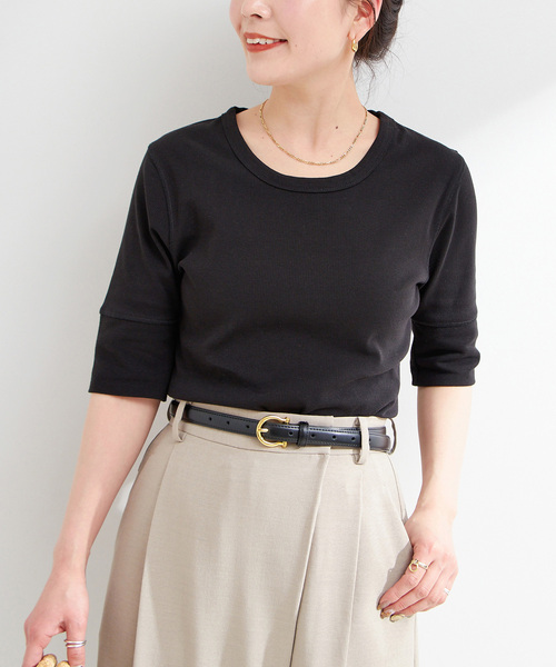 B.C STOCK（ベーセーストック）の「《追加》《2枚セット》ウォッシャブル / ミントBLENDパックTEE（Tシャツ/カットソー・レディース・ピンク/ブラック/ライトグリーン/ネイビー・FREE）」の2枚目の写真