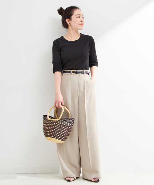 B.C STOCK（ベーセーストック）の「《追加》《2枚セット》ウォッシャブル / ミントBLENDパックTEE（Tシャツ/カットソー・レディース・ピンク/ブラック/ライトグリーン/ネイビー・FREE）」の6枚目の写真