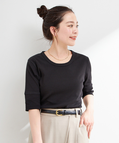 B.C STOCK（ベーセーストック）の「《追加》《2枚セット》ウォッシャブル / ミントBLENDパックTEE（Tシャツ/カットソー・レディース・ピンク/ブラック/ライトグリーン/ネイビー・FREE）」の9枚目の写真