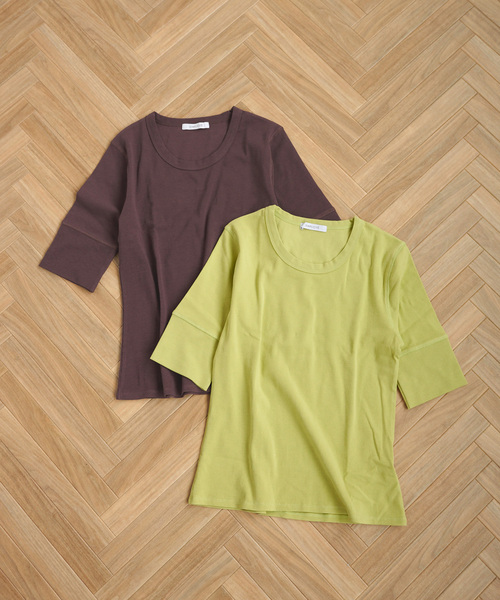 B.C STOCK（ベーセーストック）の「《追加》《2枚セット》ウォッシャブル / ミントBLENDパックTEE（Tシャツ/カットソー・レディース・ピンク/ブラック/ライトグリーン/ネイビー・FREE）」の22枚目の写真