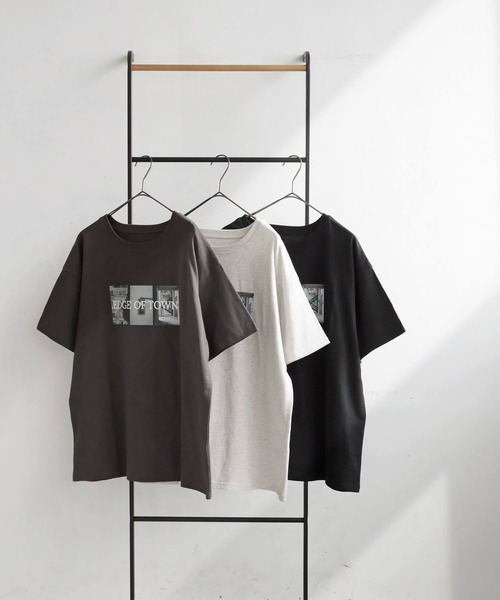 antiqua(アンティカ)の「ロゴプリントTシャツ(Tシャツ/カットソー・レディース・オートミール/ブラック/チャコールグレー・ONESIZE)」の13枚目の写真