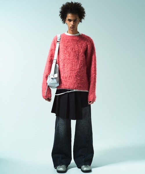 Camphor wood（カンファーウッド）の「faux leather multi pocket shoulder bag / フェイクレザーマルチポケットショルダーバッグ（ショルダーバッグ・メンズ・Black/シルバー・フリー）」の17枚目の写真