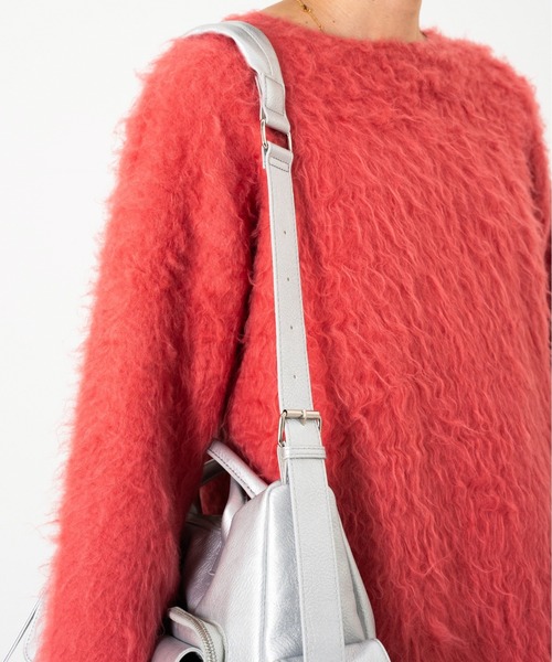 faux leather multi pocket shoulder bag / フェイクレザーマルチ