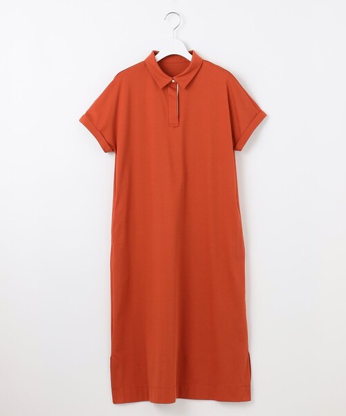 J.PRESS Ladies（J.プレス レディス）の「【WEB限定カラーあり・洗える】コンパクトコットンスムース ポロワンピース（ワンピース・レディース・ネイビー系/グレー系/ブラック系/オレンジ系・XS）」の14枚目の写真