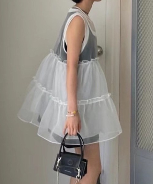 CADBURY（キャドバリー）の「ｼｱｰﾃｨｱｰﾄﾞﾀﾝｸﾁｭﾆｯｸ（その他トップス・レディース・ブラック×ホワイト/ホワイト×ブラック・FREE）」の8枚目の写真