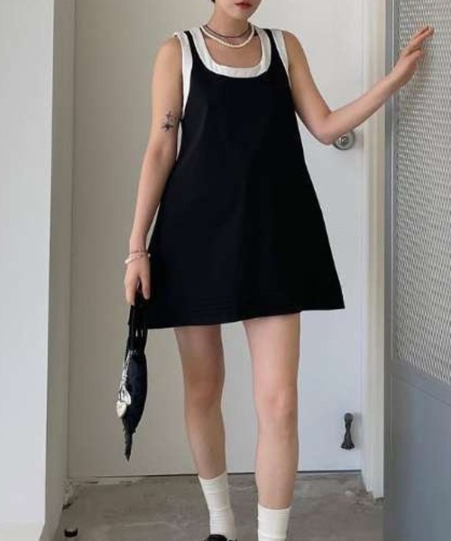 CADBURY（キャドバリー）の「ｼｱｰﾃｨｱｰﾄﾞﾀﾝｸﾁｭﾆｯｸ（その他トップス・レディース・ブラック×ホワイト/ホワイト×ブラック・FREE）」の6枚目の写真