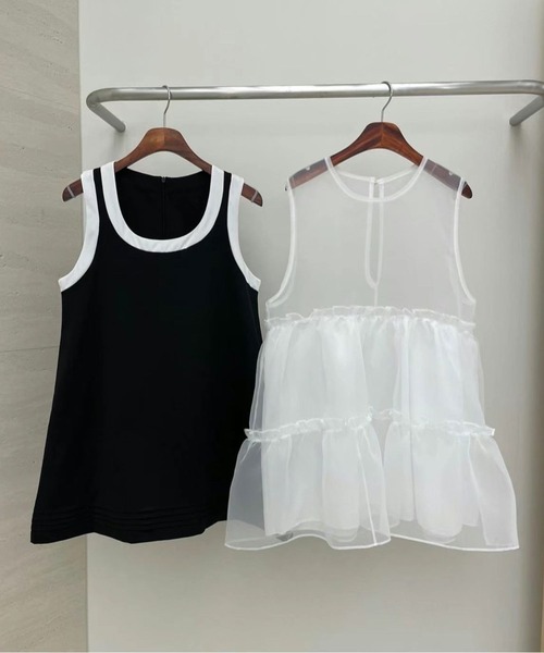 CADBURY（キャドバリー）の「ｼｱｰﾃｨｱｰﾄﾞﾀﾝｸﾁｭﾆｯｸ（その他トップス・レディース・ブラック×ホワイト/ホワイト×ブラック・FREE）」の11枚目の写真