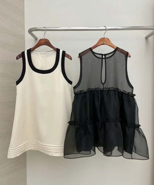 CADBURY（キャドバリー）の「ｼｱｰﾃｨｱｰﾄﾞﾀﾝｸﾁｭﾆｯｸ（その他トップス・レディース・ブラック×ホワイト/ホワイト×ブラック・FREE）」の12枚目の写真