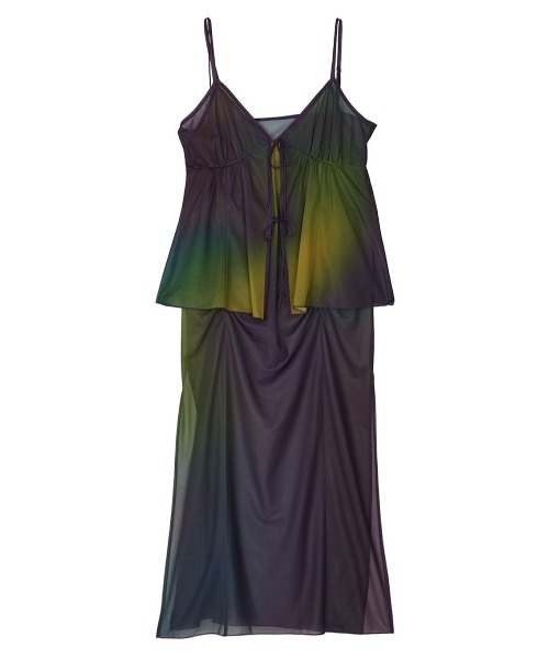 Ameri MEDI PRINT LAYERED SHEER SET TOP