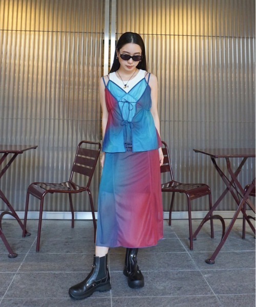 トップス MEDI GRADIENT SHEER SET TOP ameri Ameri（アメリ）の「MEDI GRADIENT SHEER SET TOP（Tシャツ