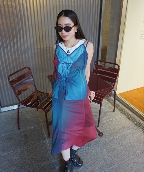 MEDI GRADIENT SHEER SET TOP（Tシャツ/カットソー）｜Ameri