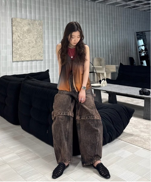 Ameri（アメリ）の「MEDI GRADIENT SHEER SET TOP（Tシャツ