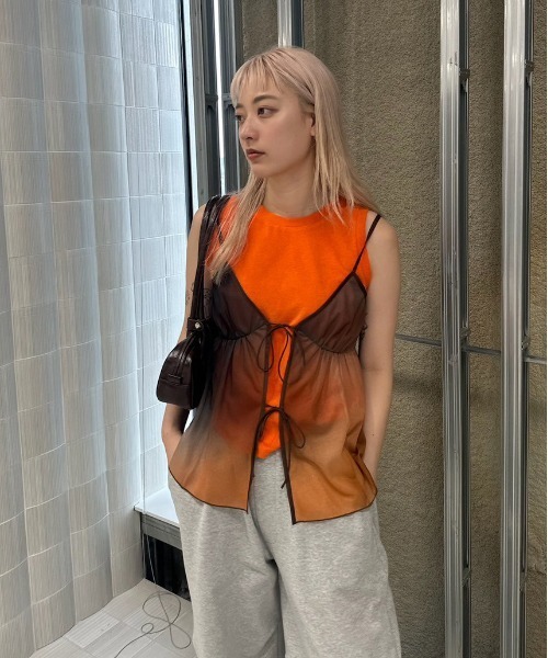トップス MEDI GRADIENT SHEER SET TOP ameri MEDI GRADIENT SHEER SET TOP