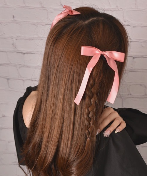 Mayree(メイリー)の「【float】サテン 光沢 リボン シンプル ヘアゴム【2個セット/12色展開】(ヘアゴム・レディース・チョコ/スモークピンク/ベビーピンク/ブラック/グレー/オフホワイト/ホワイト/ワインレッド/ミント/ネイビー/ラベンダー/グレー系・FREE)」の22枚目の写真