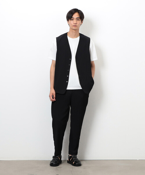 COMME CA ISM（コムサイズム）の「【セットアップ対応】ポリエステル 楊柳 ワイドテーパードパンツ（スラックス・メンズ・チャコール/ブラック・MEDIUM/LARGE）」の3枚目の写真