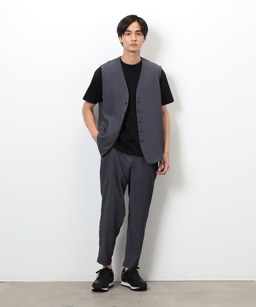 COMME CA ISM（コムサイズム）の「【セットアップ対応】ポリエステル 楊柳 ワイドテーパードパンツ（スラックス・メンズ・チャコール/ブラック・MEDIUM/LARGE）」の7枚目の写真