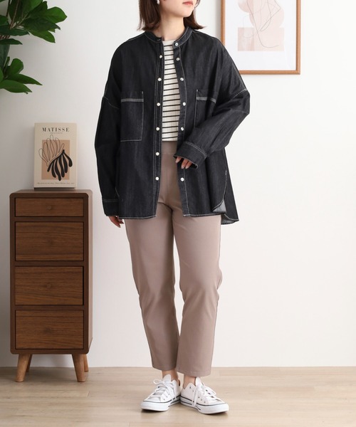 atONE(アットワン)の「接触冷感アンクル丈ストレッチパンツ(その他パンツ・レディース・ブルー/ブラック/サックスブルー/ベージュ・M/L/LL/3L)」の16枚目の写真