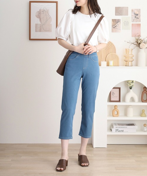 atONE(アットワン)の「接触冷感アンクル丈ストレッチパンツ(その他パンツ・レディース・ブルー/ブラック/サックスブルー/ベージュ・M/L/LL/3L)」の20枚目の写真