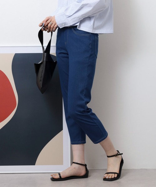 atONE(アットワン)の「接触冷感アンクル丈ストレッチパンツ(その他パンツ・レディース・ブルー/ブラック/サックスブルー/ベージュ・M/L/LL/3L)」の9枚目の写真