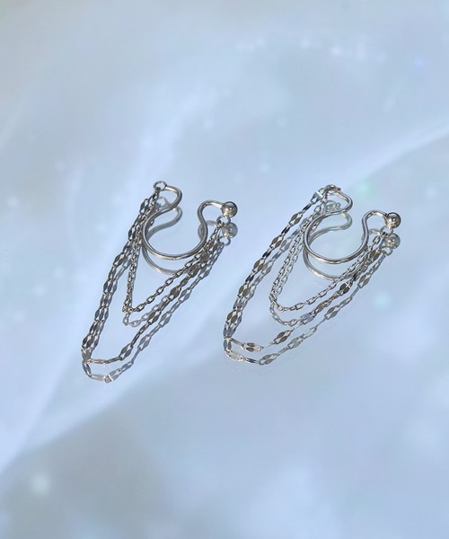 JUPITER(ジュピター)の「【SV】エクレアチェーンフープイヤリング/金属アレルギー/ニッケルフリー<動画あり>(イヤリング・レディース・ゴールド/シルバー・FREE)」の3枚目の写真