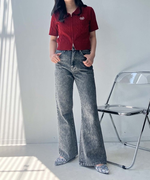 AS KNOW AS plus（アズノゥアズプラス）の「●スラリ見え フレアデニムパンツ（デニムパンツ・レディース・サックスブルー系/ブラック系/ブルー系・FREE）」の16枚目の写真