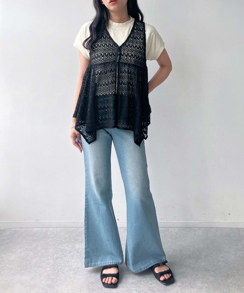 AS KNOW AS plus（アズノゥアズプラス）の「●スラリ見え フレアデニムパンツ（デニムパンツ・レディース・サックスブルー系/ブラック系/ブルー系・FREE）」の20枚目の写真