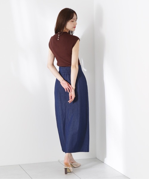 PROPORTION BODY DRESSING(プロポーションボディドレッシング)の「ニュアンス釦付きナロースカート / 1215220610(スカート・レディース・ブラウン/ダークネイビー・MEDIUM/SMALL)」の12枚目の写真