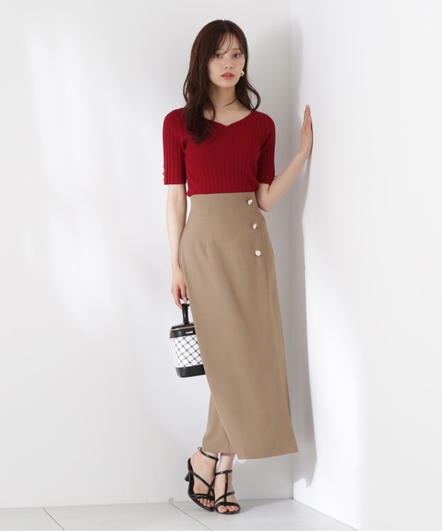 PROPORTION BODY DRESSING(プロポーションボディドレッシング)の「ニュアンス釦付きナロースカート / 1215220610(スカート・レディース・ブラウン/ダークネイビー・MEDIUM/SMALL)」の16枚目の写真