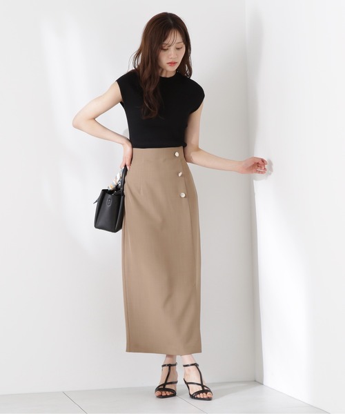 PROPORTION BODY DRESSING(プロポーションボディドレッシング)の「ニュアンス釦付きナロースカート / 1215220610(スカート・レディース・ブラウン/ダークネイビー・MEDIUM/SMALL)」の19枚目の写真