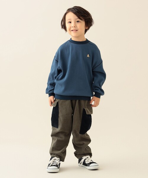 BEAMS mini（ビームスミニ）の「アルファベット ワッフル ロングスリーブ Tシャツ 2025FW（90～140cm）（Tシャツ/カットソー・キッズ・ベージュ/ブルー・100/140/120/110/90/130）」の5枚目の写真