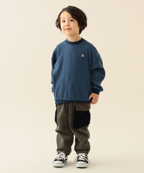 BEAMS mini（ビームスミニ）の「アルファベット ワッフル ロングスリーブ Tシャツ 2025FW（90～140cm）（Tシャツ/カットソー・キッズ・ベージュ/ブルー・100/140/120/110/90/130）」の6枚目の写真