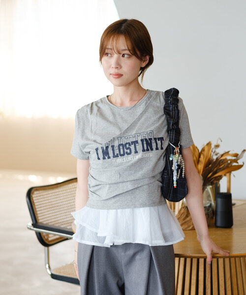 セール】ロゴギャザーTEE（Tシャツ/カットソー）｜Kastane