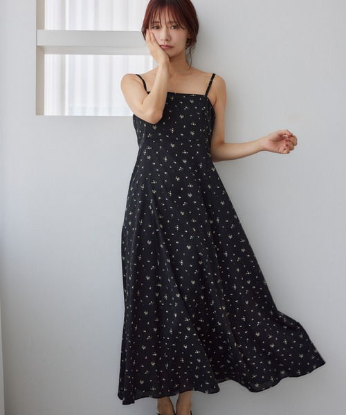 mysty woman(ミスティウーマン)の「【WEB限定】アソート柄キャミワンピース 575602(ワンピース・レディース・オフホワイト/ブラック系その他/ブラック/ブラック系その他2/ブラウン・FREE)」の4枚目の写真