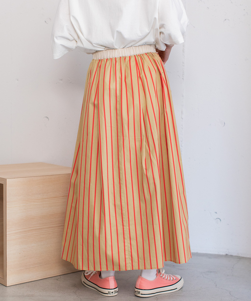 POU DOU DOU（プードゥドゥ）の「ストライプアウトポケットタックスカート（スカート・レディース・ベージュ/ブルー/アイボリー・M）」の16枚目の写真