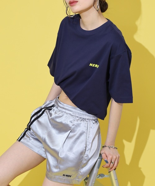 NERDY(ノルディ)の「ハヴァグッドゲーム S/S Tシャツ(Tシャツ/カットソー・レディース・ネイビー/ホワイト/グリーン・M/S/L)」の18枚目の写真