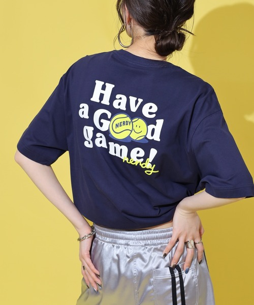 NERDY(ノルディ)の「ハヴァグッドゲーム S/S Tシャツ(Tシャツ/カットソー・レディース・ネイビー/ホワイト/グリーン・M/S/L)」の20枚目の写真