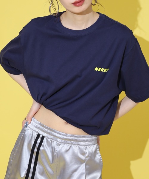 NERDY(ノルディ)の「ハヴァグッドゲーム S/S Tシャツ(Tシャツ/カットソー・レディース・ネイビー/ホワイト/グリーン・M/S/L)」の17枚目の写真