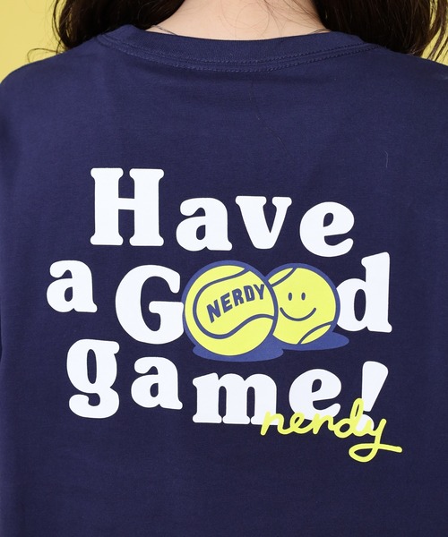 NERDY(ノルディ)の「ハヴァグッドゲーム S/S Tシャツ(Tシャツ/カットソー・レディース・ネイビー/ホワイト/グリーン・M/S/L)」の10枚目の写真