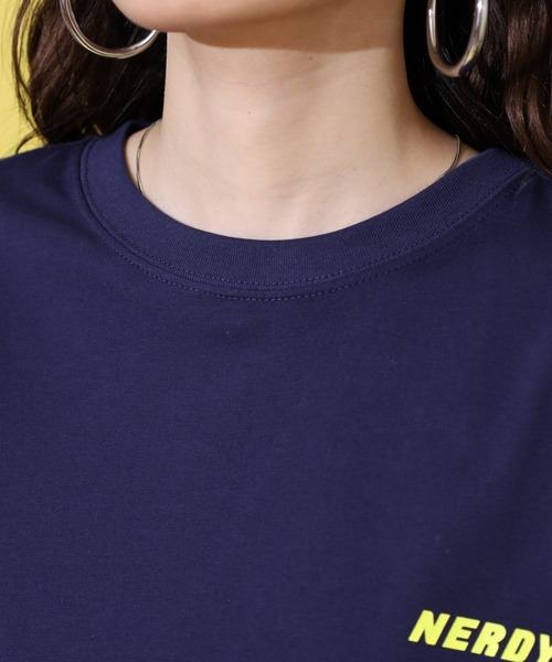 NERDY(ノルディ)の「ハヴァグッドゲーム S/S Tシャツ(Tシャツ/カットソー・レディース・ネイビー/ホワイト/グリーン・M/S/L)」の6枚目の写真