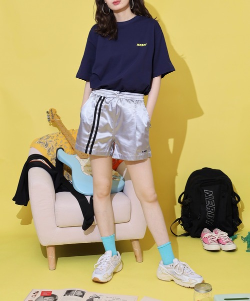 NERDY(ノルディ)の「ハヴァグッドゲーム S/S Tシャツ(Tシャツ/カットソー・レディース・ネイビー/ホワイト/グリーン・M/S/L)」の15枚目の写真
