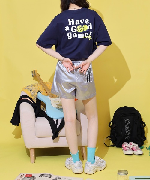 NERDY(ノルディ)の「ハヴァグッドゲーム S/S Tシャツ(Tシャツ/カットソー・レディース・ネイビー/ホワイト/グリーン・M/S/L)」の16枚目の写真