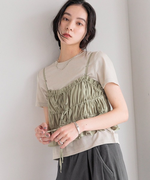 LOWRYS FARM(ローリーズファーム)の「プチラメTEE 499872(Tシャツ/カットソー・レディース・シルバー/ゴールド/ブラック・FREE)」の1枚目の写真