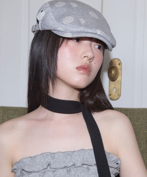 FANCY CLUB(ファンシークラブ)の「FANCY CLUB/ファンシークラブ Angel Dot Hunting Cap ハンチング(ハンチング/ベレー帽・レディース・グレー・1/2)」の3枚目の写真