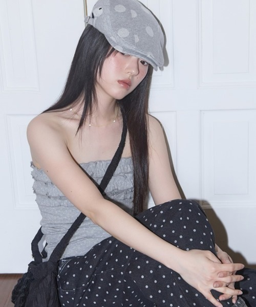 FANCY CLUB(ファンシークラブ)の「FANCY CLUB/ファンシークラブ Angel Dot Hunting Cap ハンチング(ハンチング/ベレー帽・レディース・グレー・1/2)」の11枚目の写真