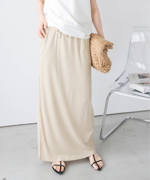 La-gemme（ラジェム）の「リラックスリブスカート（スカート・レディース・グレー/ブラック/ブラウン/ベージュ・フリー）」の19枚目の写真