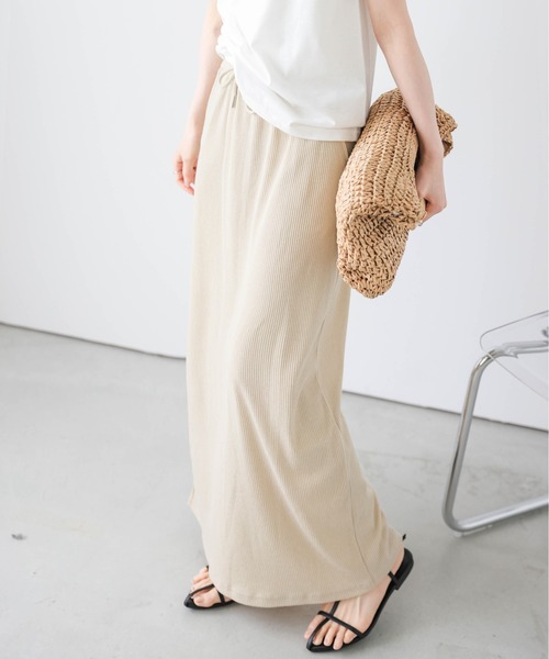 La-gemme（ラジェム）の「リラックスリブスカート（スカート・レディース・グレー/ブラック/ブラウン/ベージュ・フリー）」の18枚目の写真