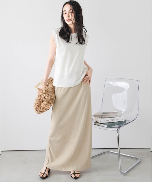 La-gemme（ラジェム）の「リラックスリブスカート（スカート・レディース・グレー/ブラック/ブラウン/ベージュ・フリー）」の17枚目の写真