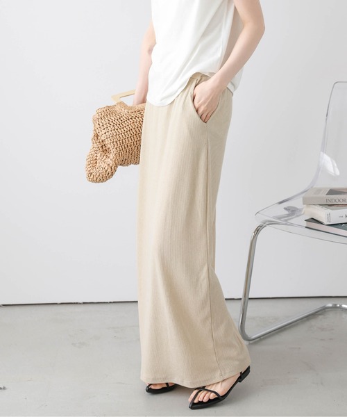 La-gemme（ラジェム）の「リラックスリブスカート（スカート・レディース・グレー/ブラック/ブラウン/ベージュ・フリー）」の16枚目の写真